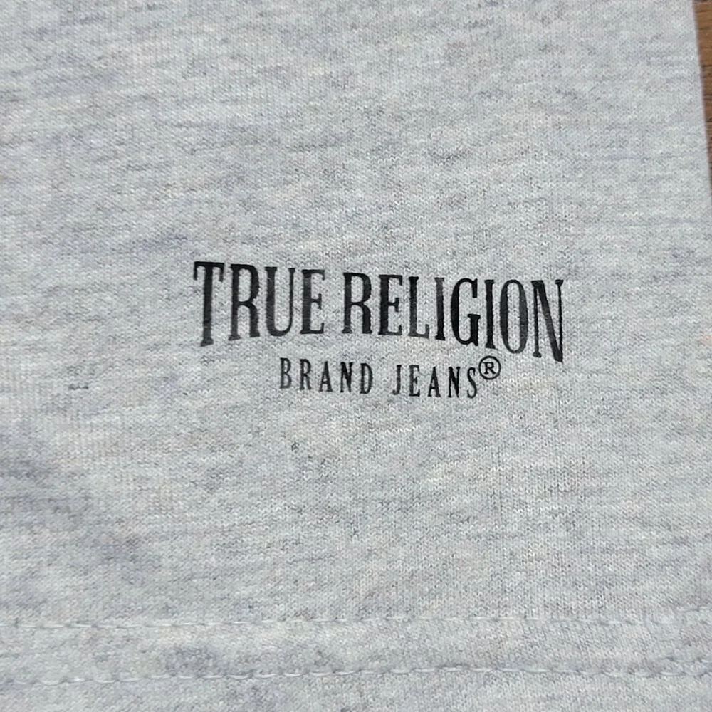 True Religion Arm Logo SS Grey Unisex Tee - Size Large
